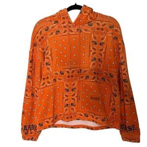 Base l Smiley Face Paisley Print Hoodie Small